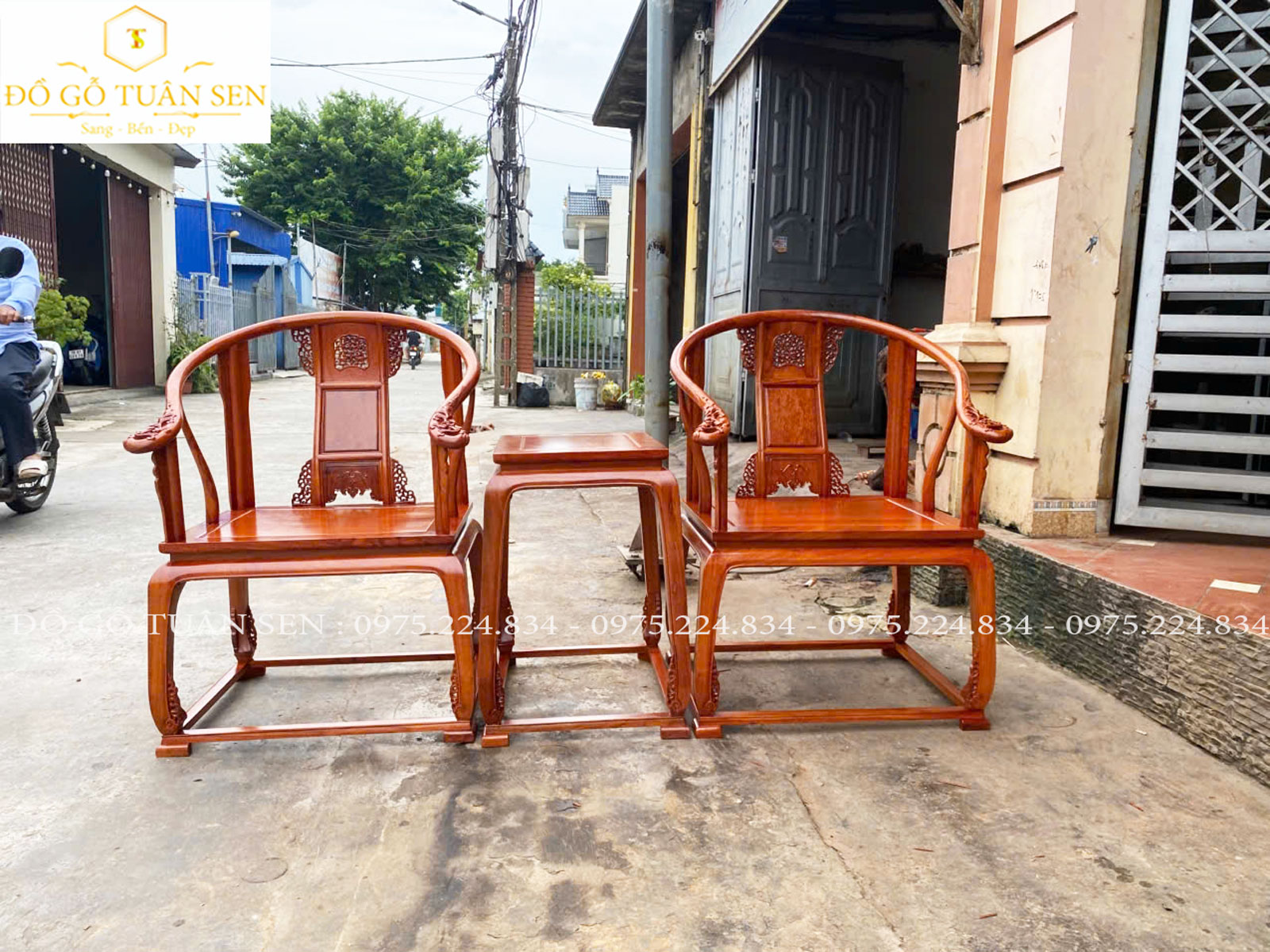 Thông tin bàn ghế minh đế 3 món gỗ hương No1